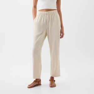 GAP Linen-Blend Straight Pull-On Pants